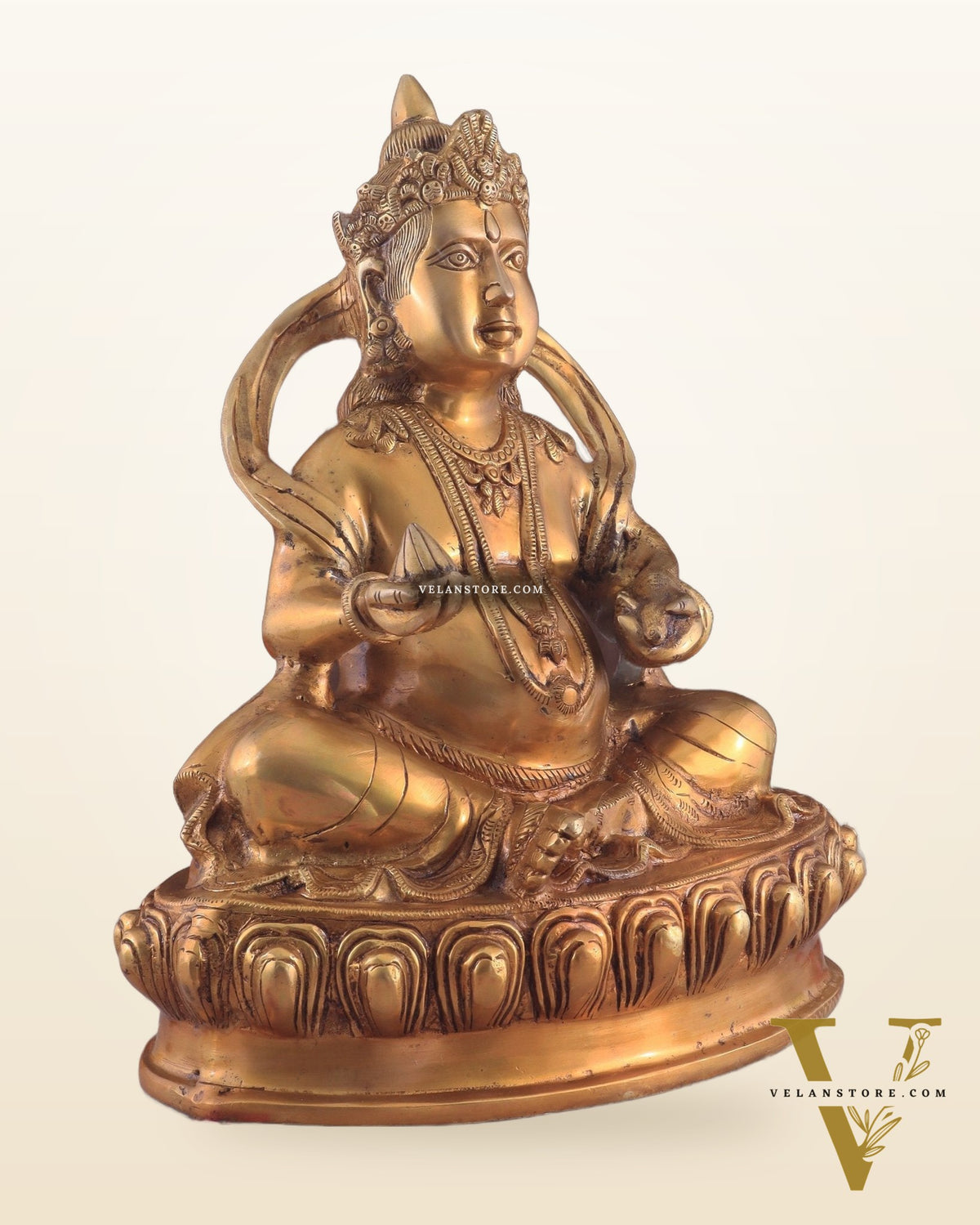 Pure Brass Lord Kubera Large Statue 15"
