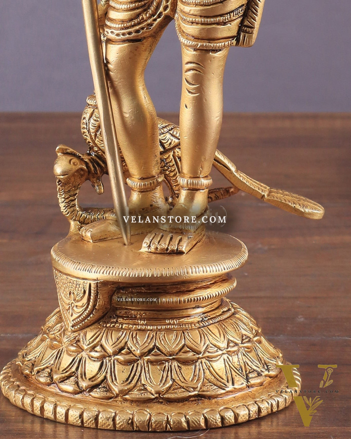 Pure Brass Lord Murugan Swamy Statue 10"