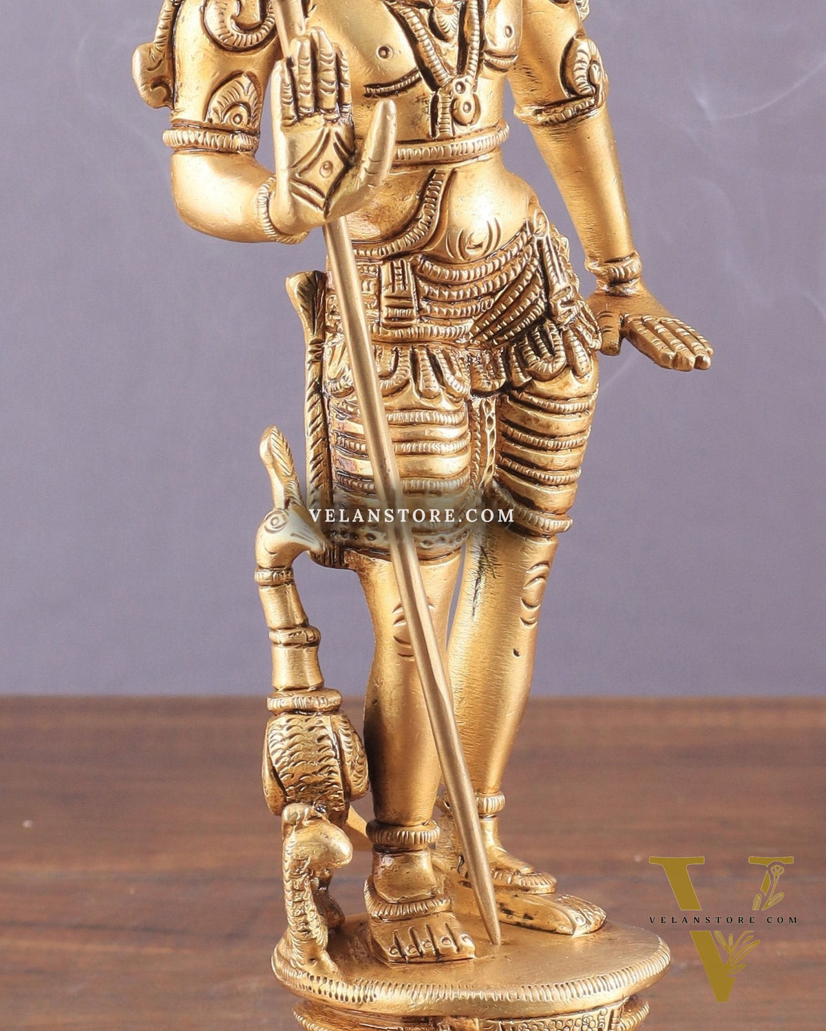 Pure Brass Lord Murugan Swamy Statue 10"