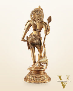 Pure Brass Lord Murugan Swamy Statue 10"