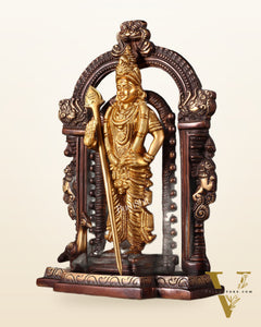 Pure Brass Lord Murugan Swamy statue 9" dual tone