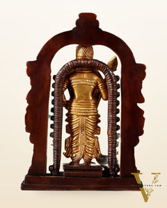 Pure Brass Lord Murugan Swamy statue 9" dual tone