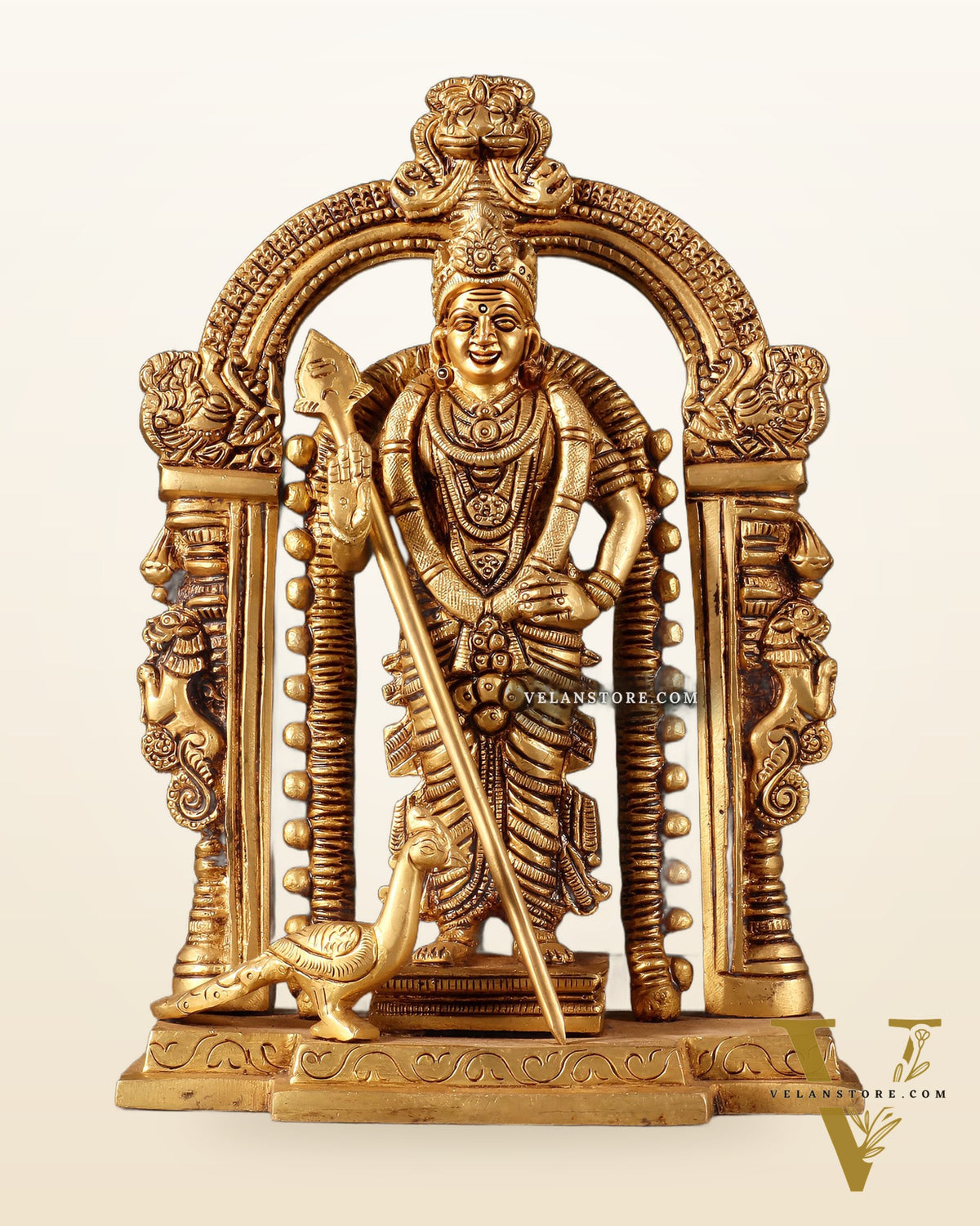Pure Brass Lord Murugan Swamy statue 9"
