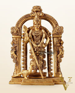 Pure Brass Lord Murugan Swamy statue 9"