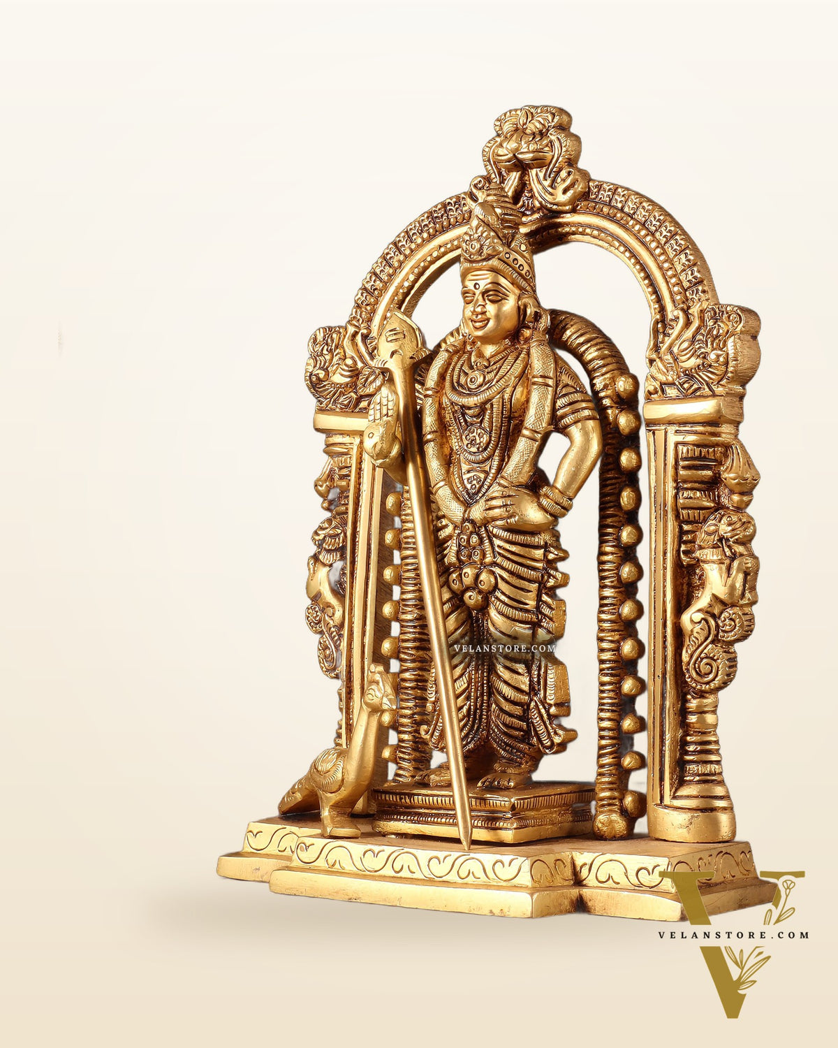 Pure Brass Lord Murugan Swamy statue 9"