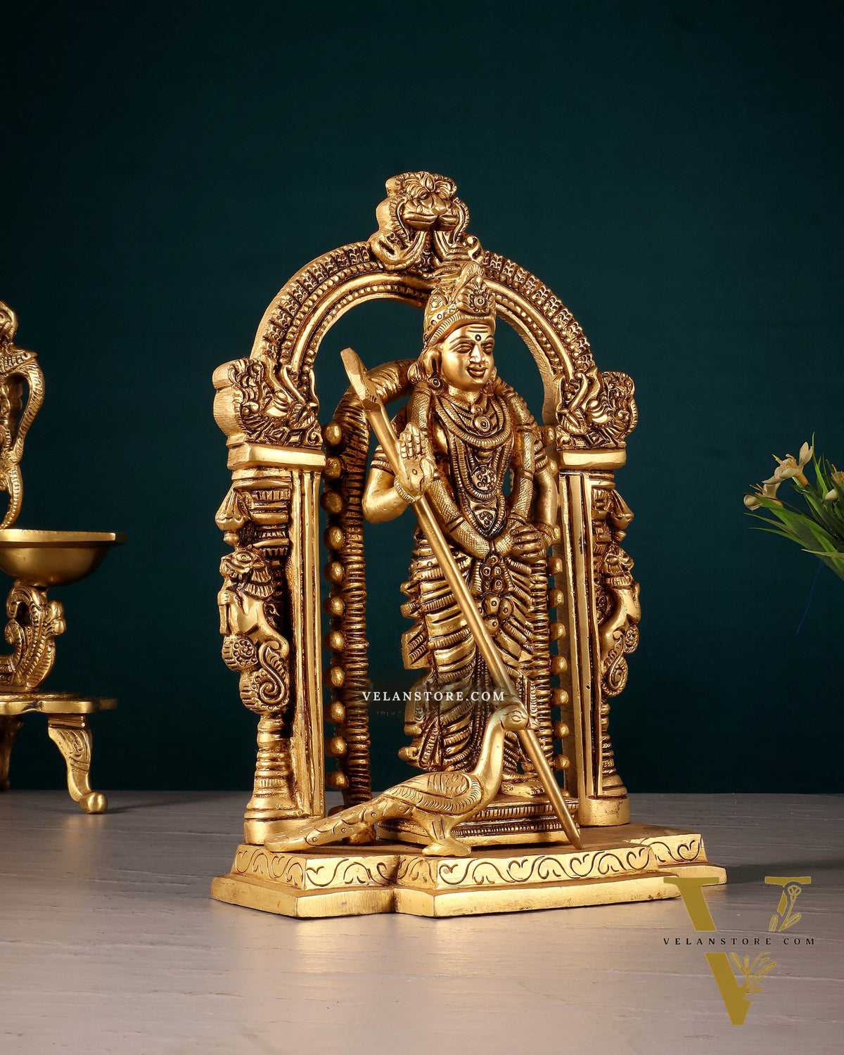 Pure Brass Lord Murugan Swamy statue 9"