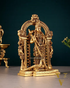 Pure Brass Lord Murugan Swamy statue 9"