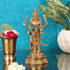 Pure Brass Lord Murugan with Peacock 8.5"
