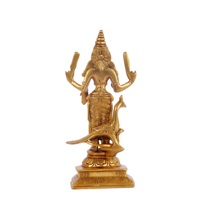 Pure Brass Lord Murugan with Peacock 8.5"