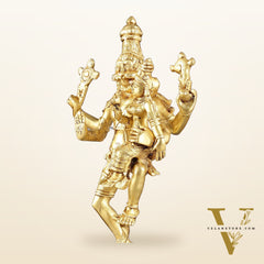 Pure Brass Lord Narsimha with Devi Lakshmi Idol - 12"