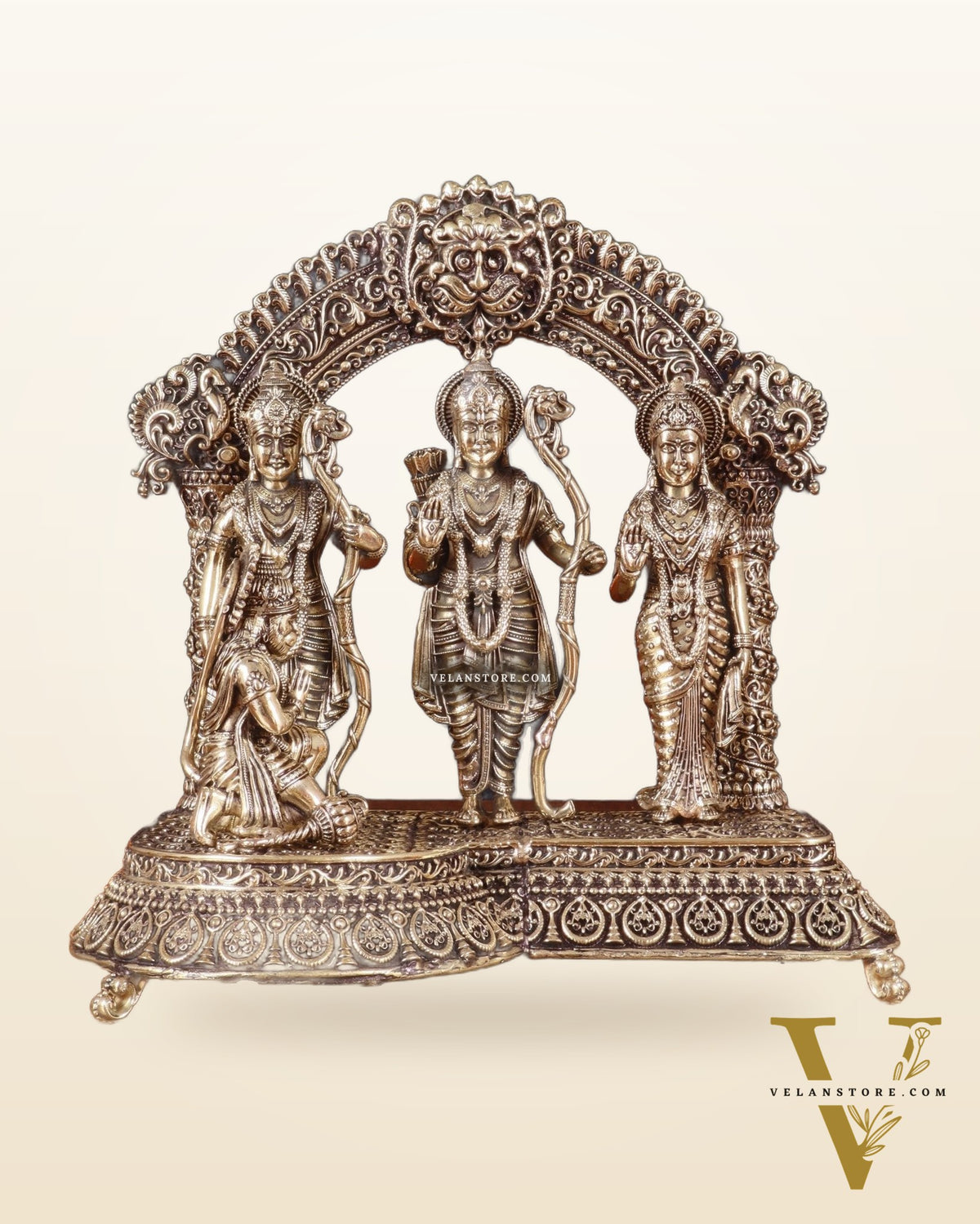Pure Brass Lord Ram Darbar Intricately Crafted Statue – 9.5 Inch