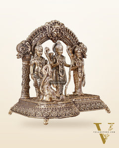 Pure Brass Lord Ram Darbar Intricately Crafted Statue – 9.5 Inch