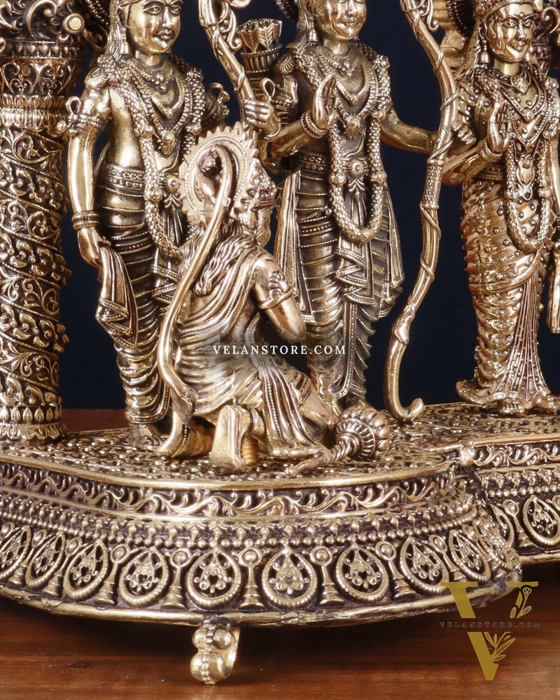 Pure Brass Lord Ram Darbar Intricately Crafted Statue – 9.5 Inch