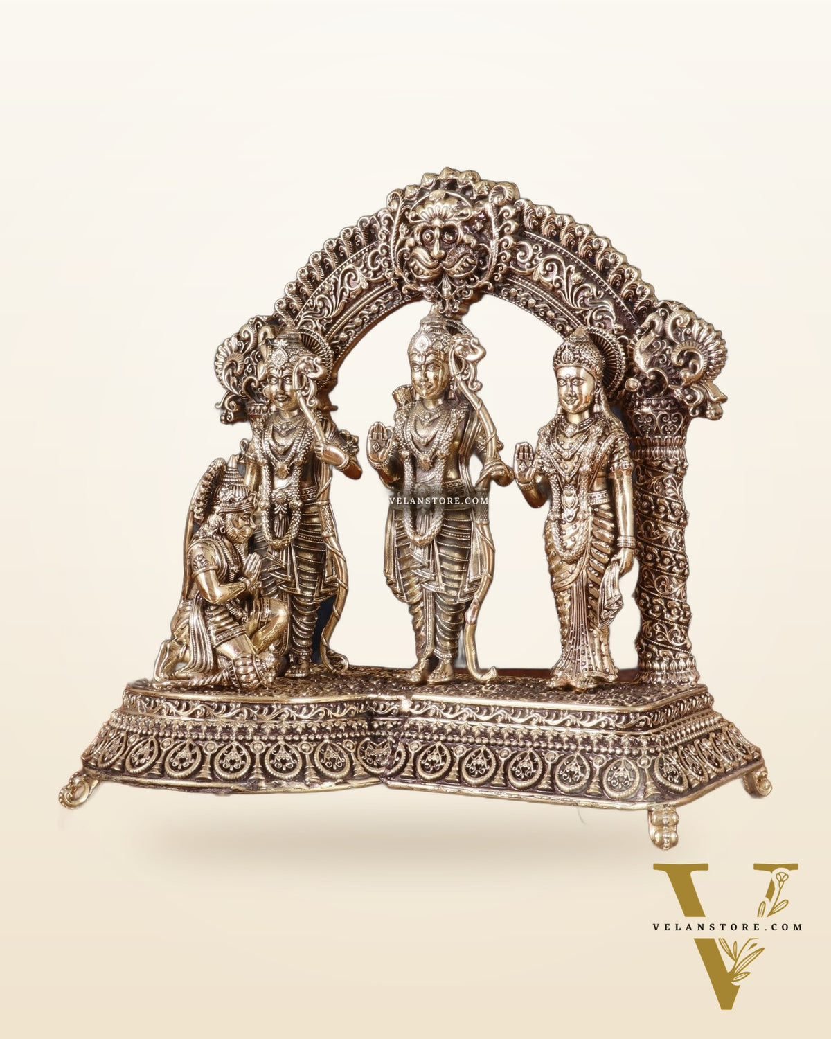 Pure Brass Lord Ram Darbar Intricately Crafted Statue – 9.5 Inch