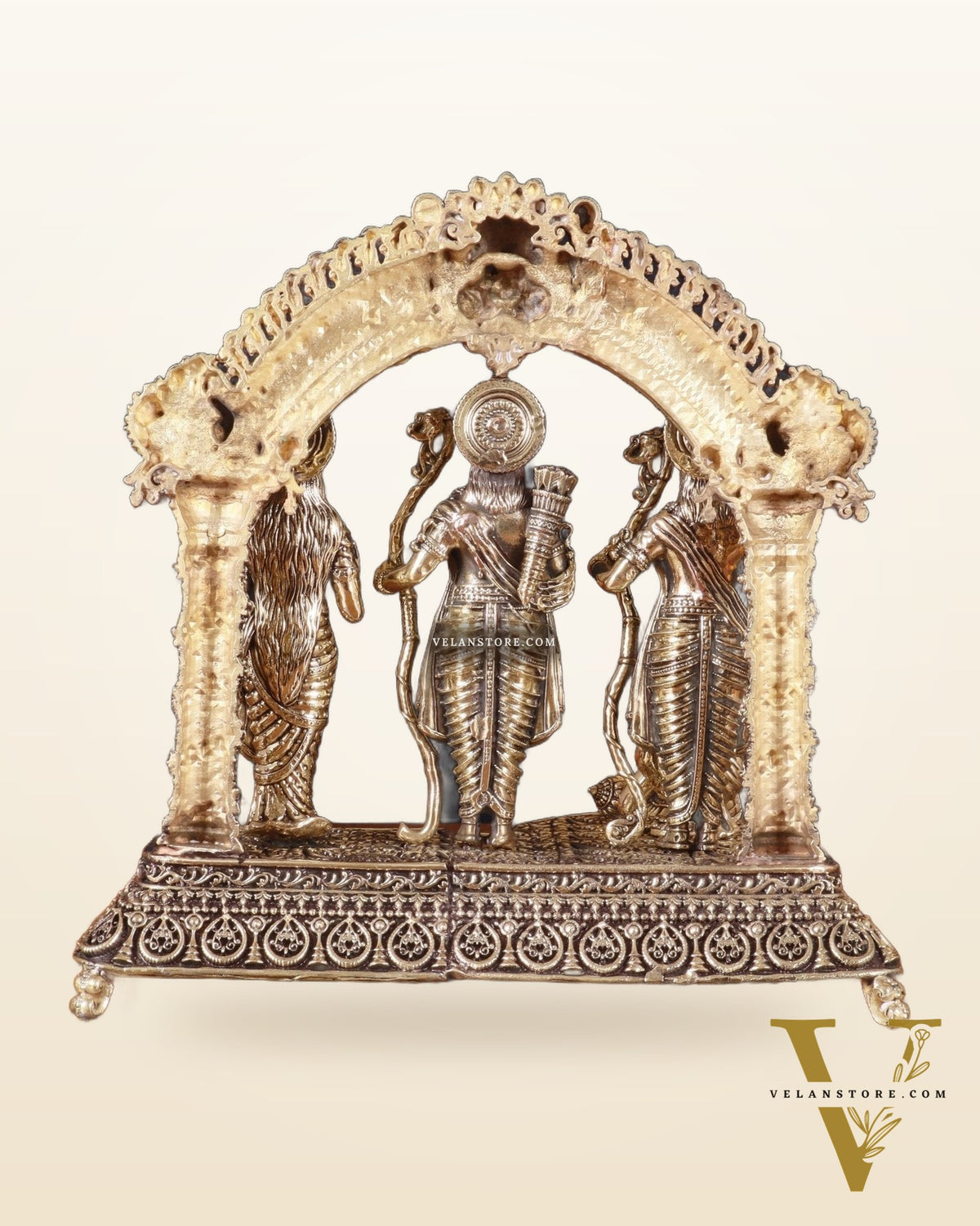 Pure Brass Lord Ram Darbar Intricately Crafted Statue – 9.5 Inch