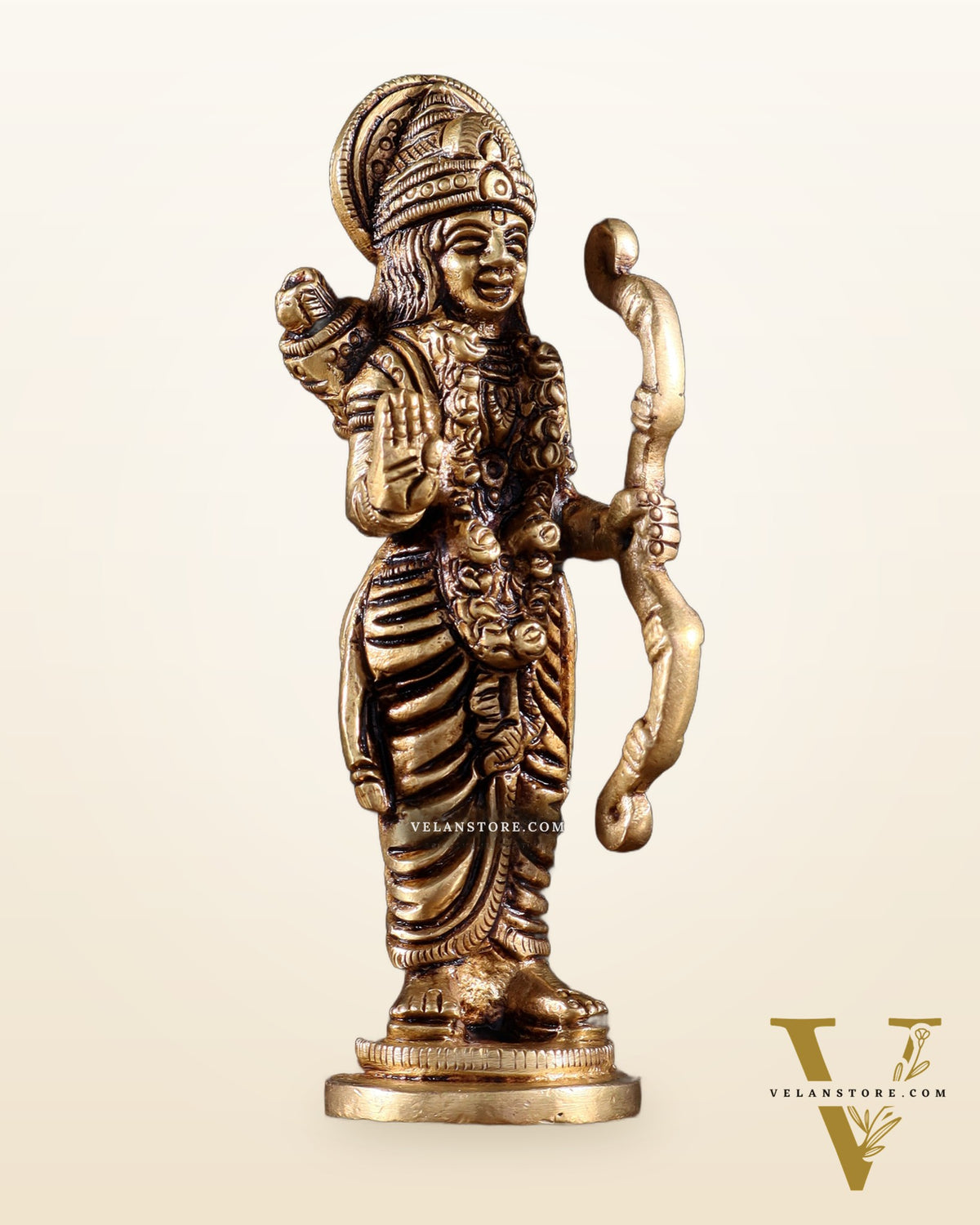 Pure Brass Lord Rama Statue –  4.5" Miniature Idol for Home Temple