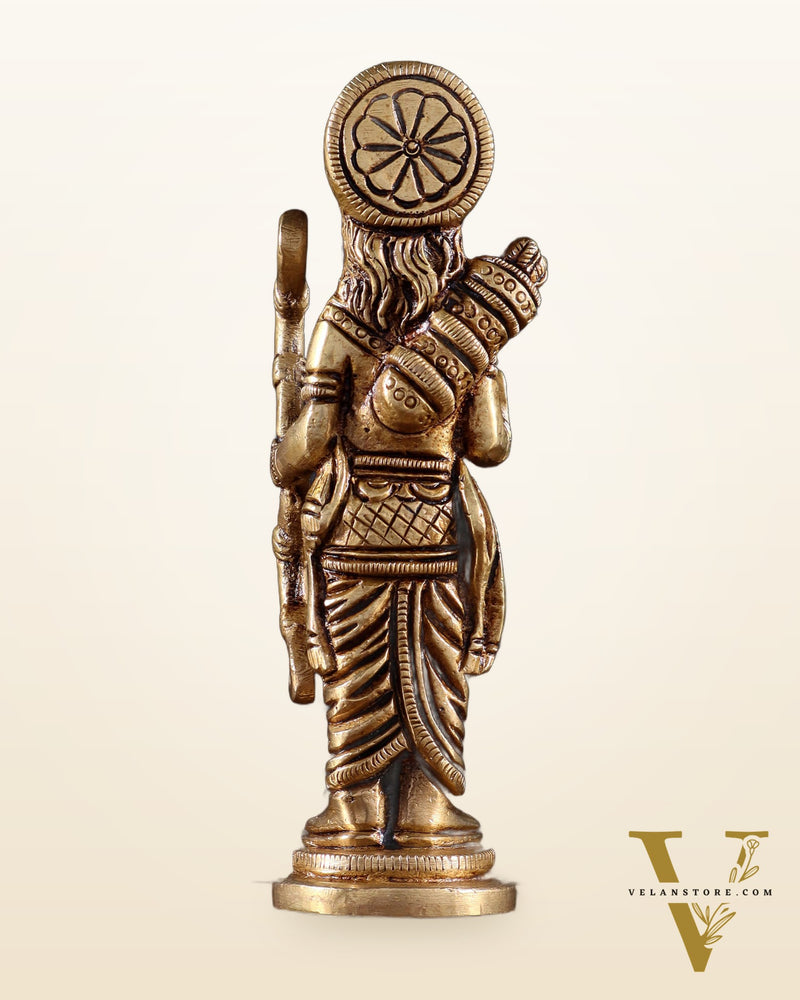 Pure Brass Lord Rama Statue –  4.5" Miniature Idol for Home Temple