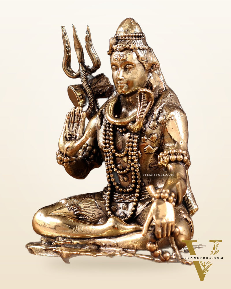 Pure Brass Lord Shiva Blessing Statue – Superfine Finish – 4"