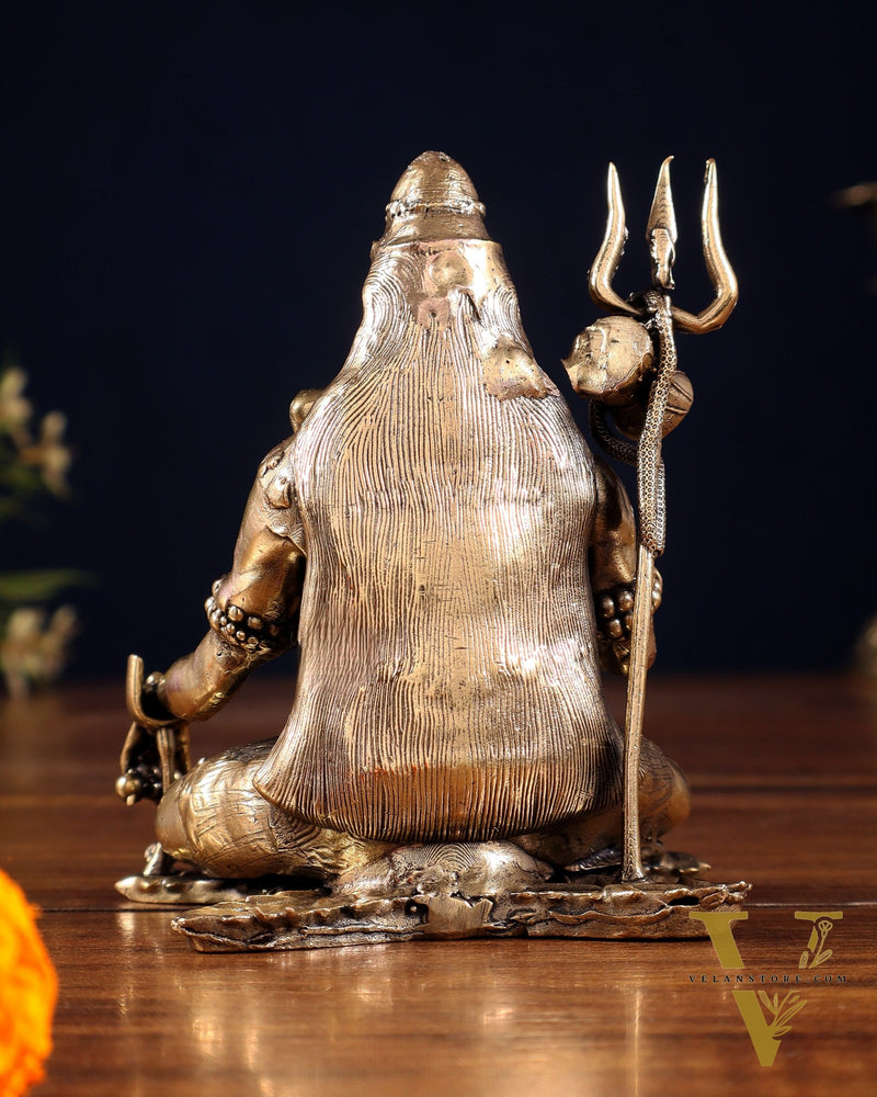Pure Brass Lord Shiva Blessing Statue – Superfine Finish – 4"