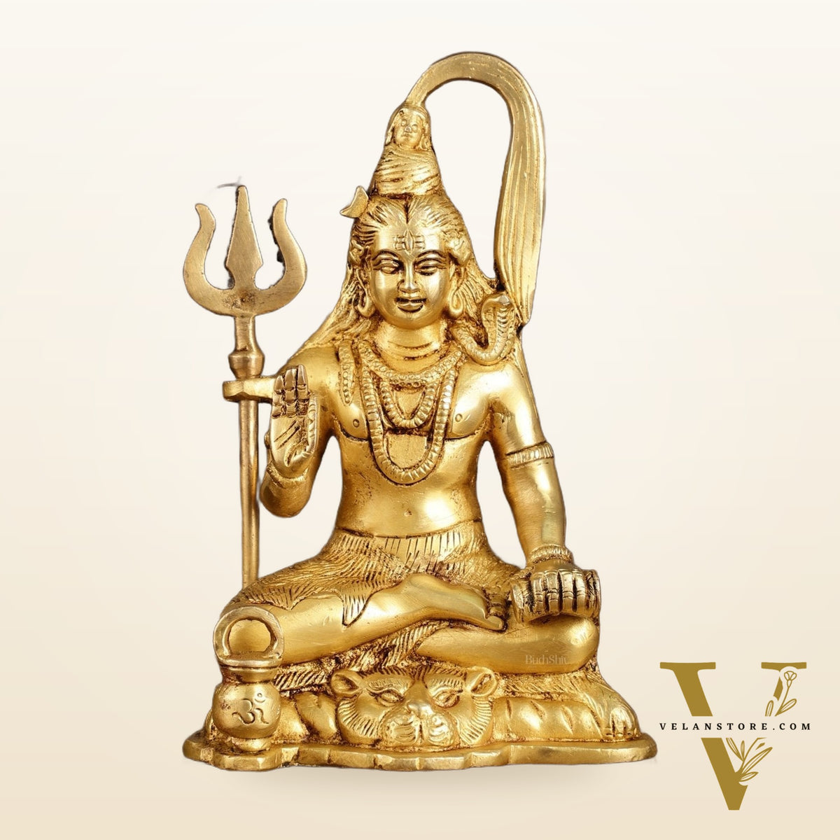 Pure Brass Lord Shiva Detailed Statue with Kamandala | 7 Inch