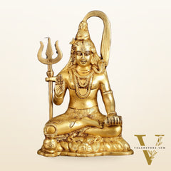Pure Brass Lord Shiva Detailed Statue with Kamandala | 7 Inch