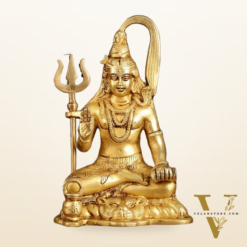 Pure Brass Lord Shiva Detailed Statue with Kamandala | 7 Inch