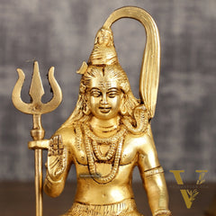 Pure Brass Lord Shiva Detailed Statue with Kamandala | 7 Inch