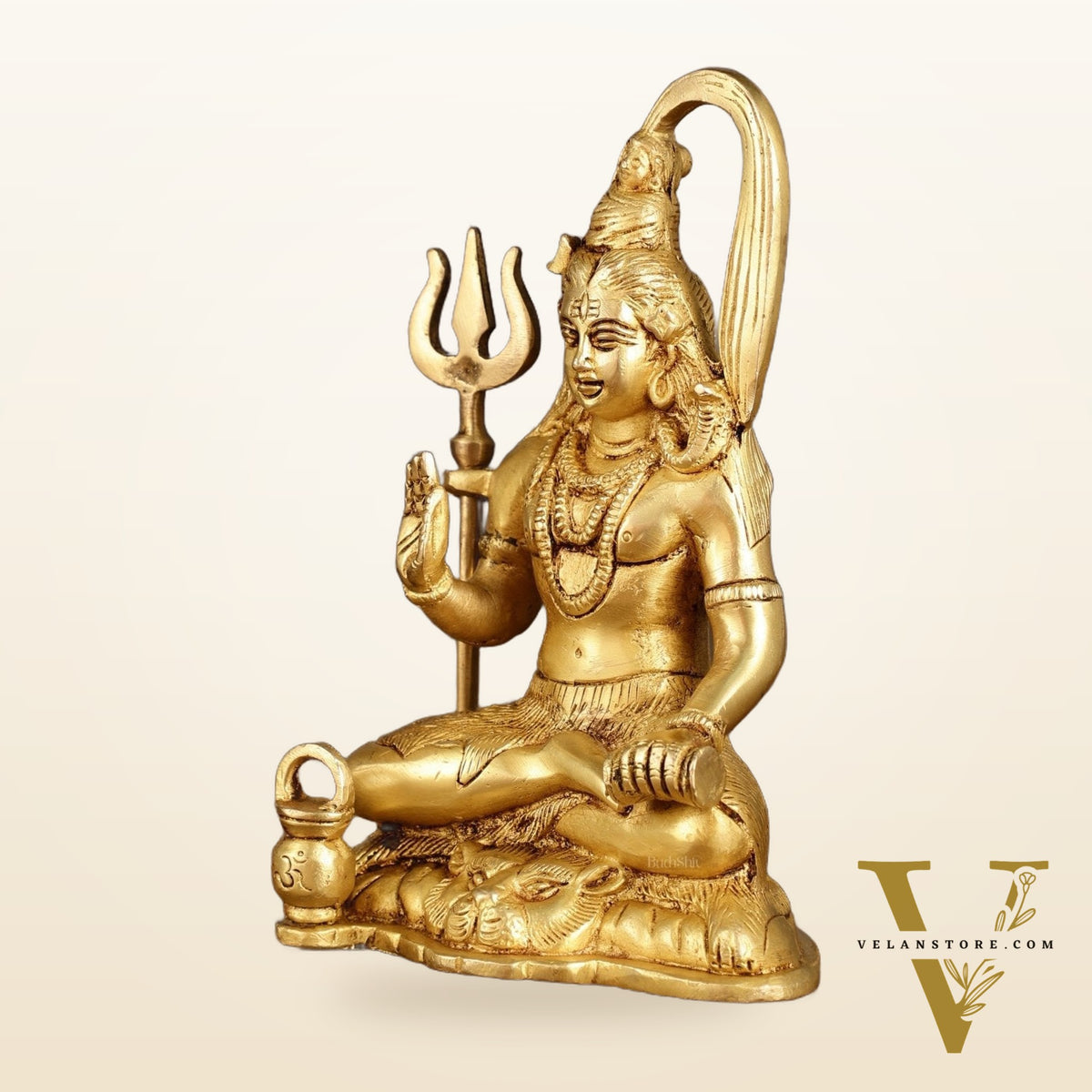 Pure Brass Lord Shiva Detailed Statue with Kamandala | 7 Inch