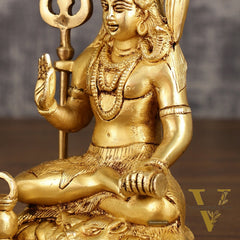 Pure Brass Lord Shiva Detailed Statue with Kamandala | 7 Inch