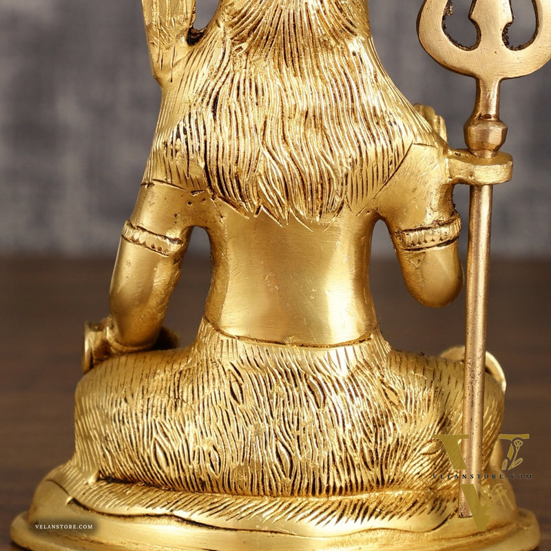 Pure Brass Lord Shiva Detailed Statue with Kamandala | 7 Inch