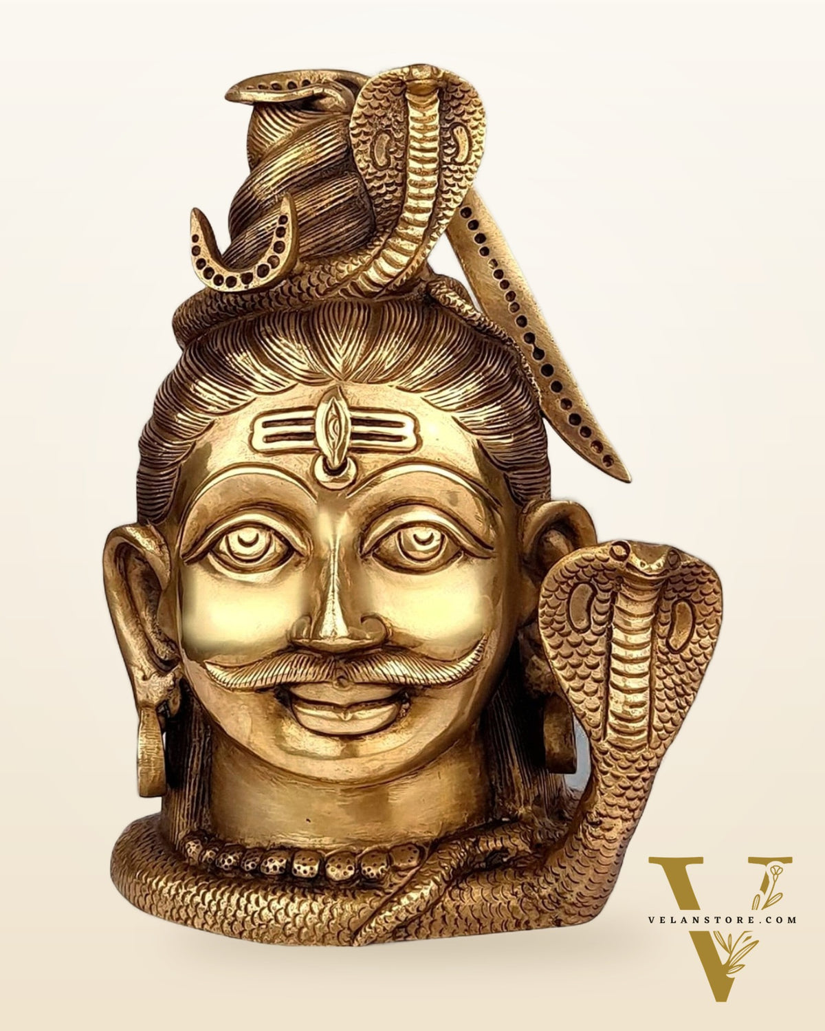 Pure Brass Lord Shiva face Mahakaal Mukhalingam 10 inch