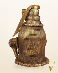 Pure Brass Lord Shiva face Mahakaal Mukhalingam 10 inch