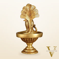 Pure Brass Lord Shiva Face on Lingam | 10 Inch Height