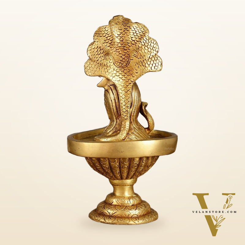 Pure Brass Lord Shiva Face on Lingam | 10 Inch Height