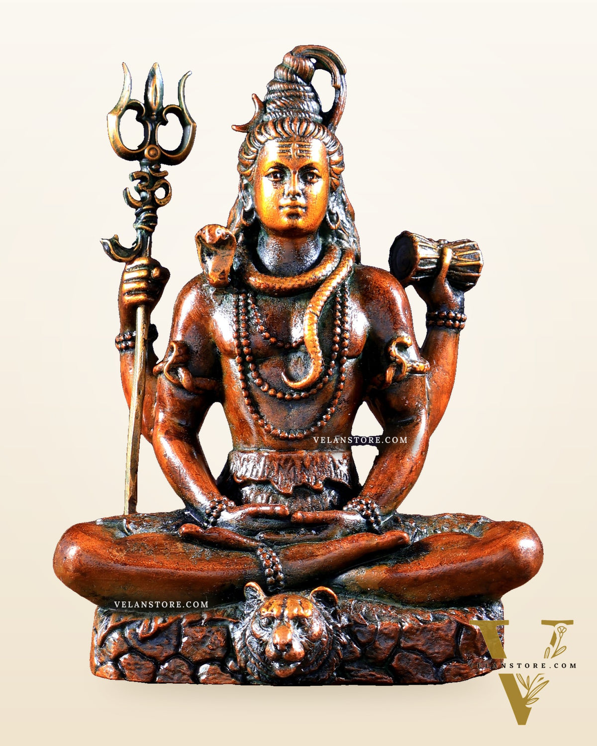 Pure Brass Lord Shiva Idol chola brown tone