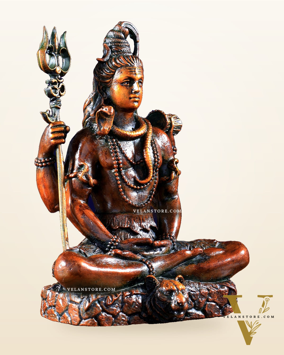 Pure Brass Lord Shiva Idol chola brown tone
