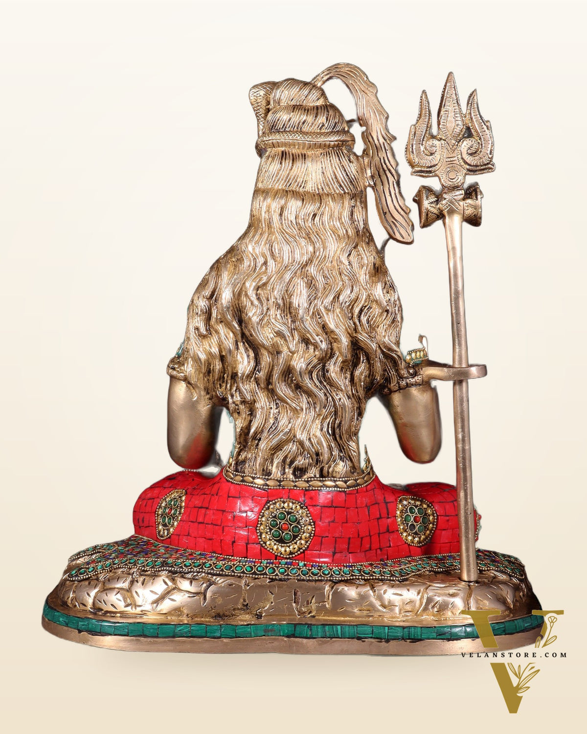 Pure Brass Lord Shiva Idol with Open Eyes 15"