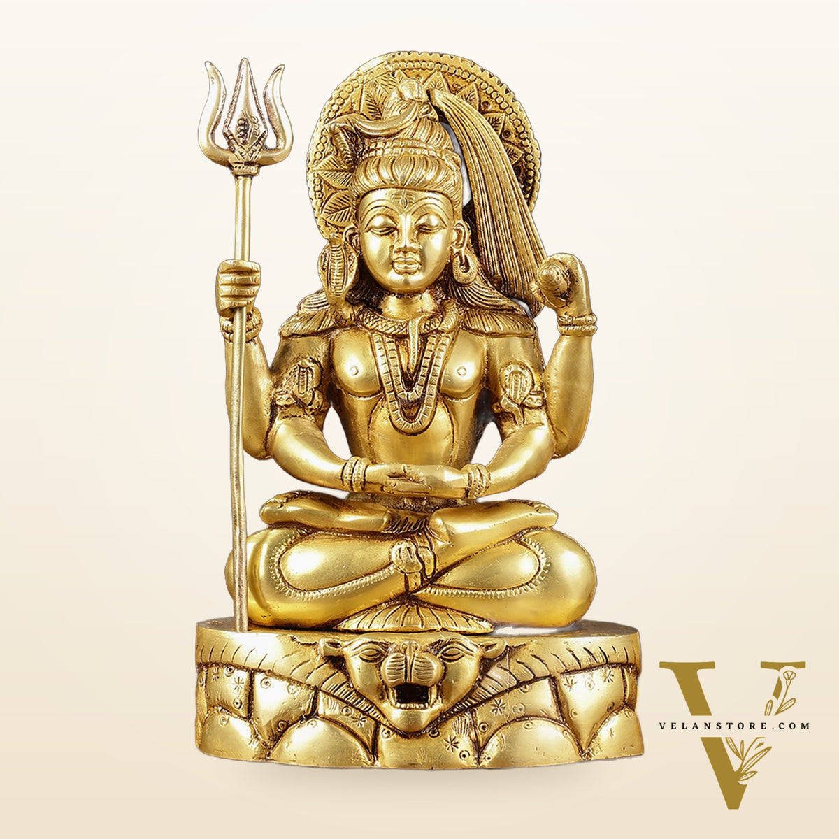 Pure Brass Lord Shiva in Meditation Dhyana Mudra | Height: 12.5 inch