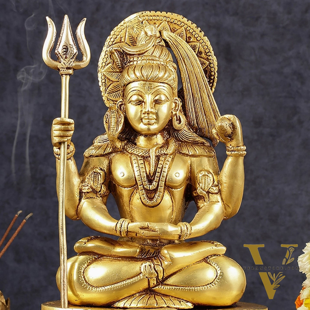 Pure Brass Lord Shiva in Meditation Dhyana Mudra | Height: 12.5 inch