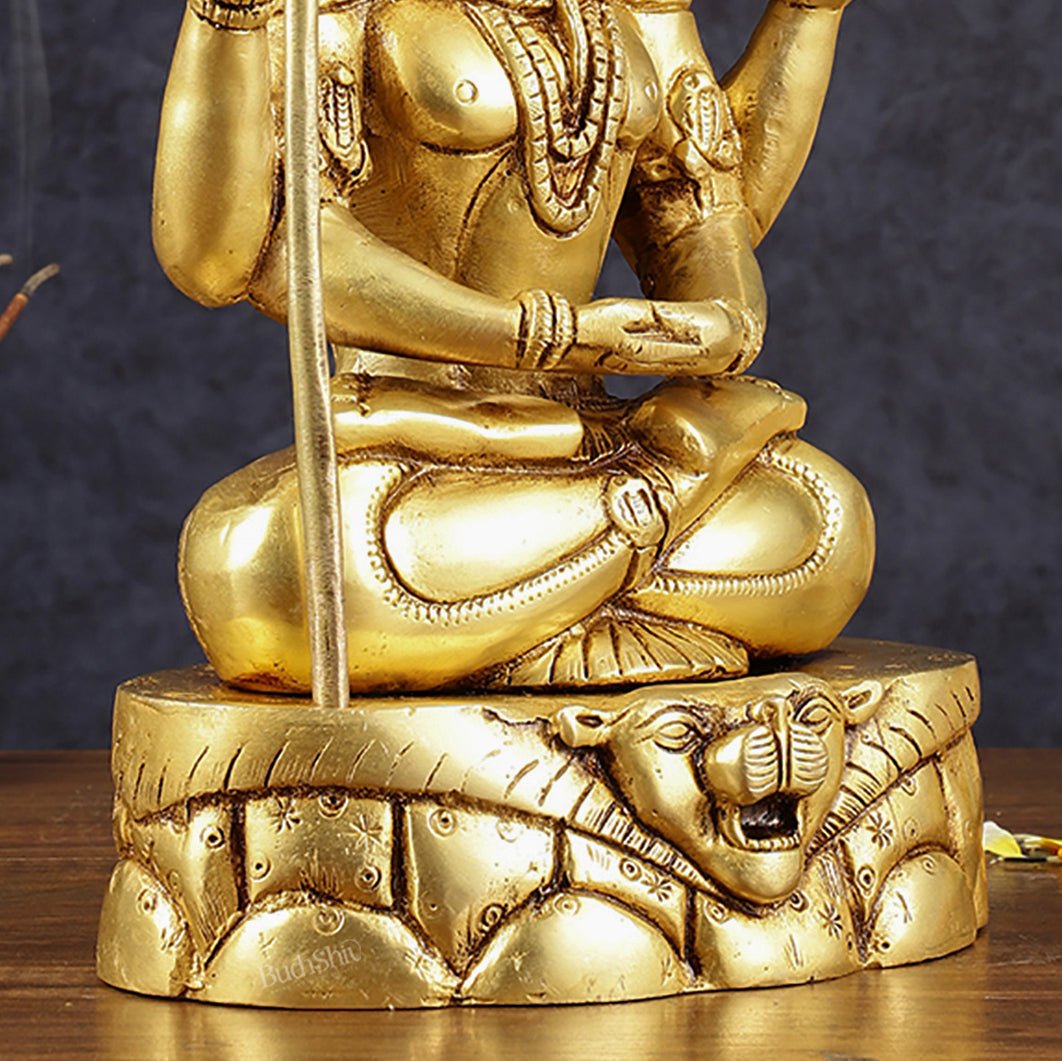 Pure Brass Lord Shiva in Meditation Dhyana Mudra | Height: 12.5 inch