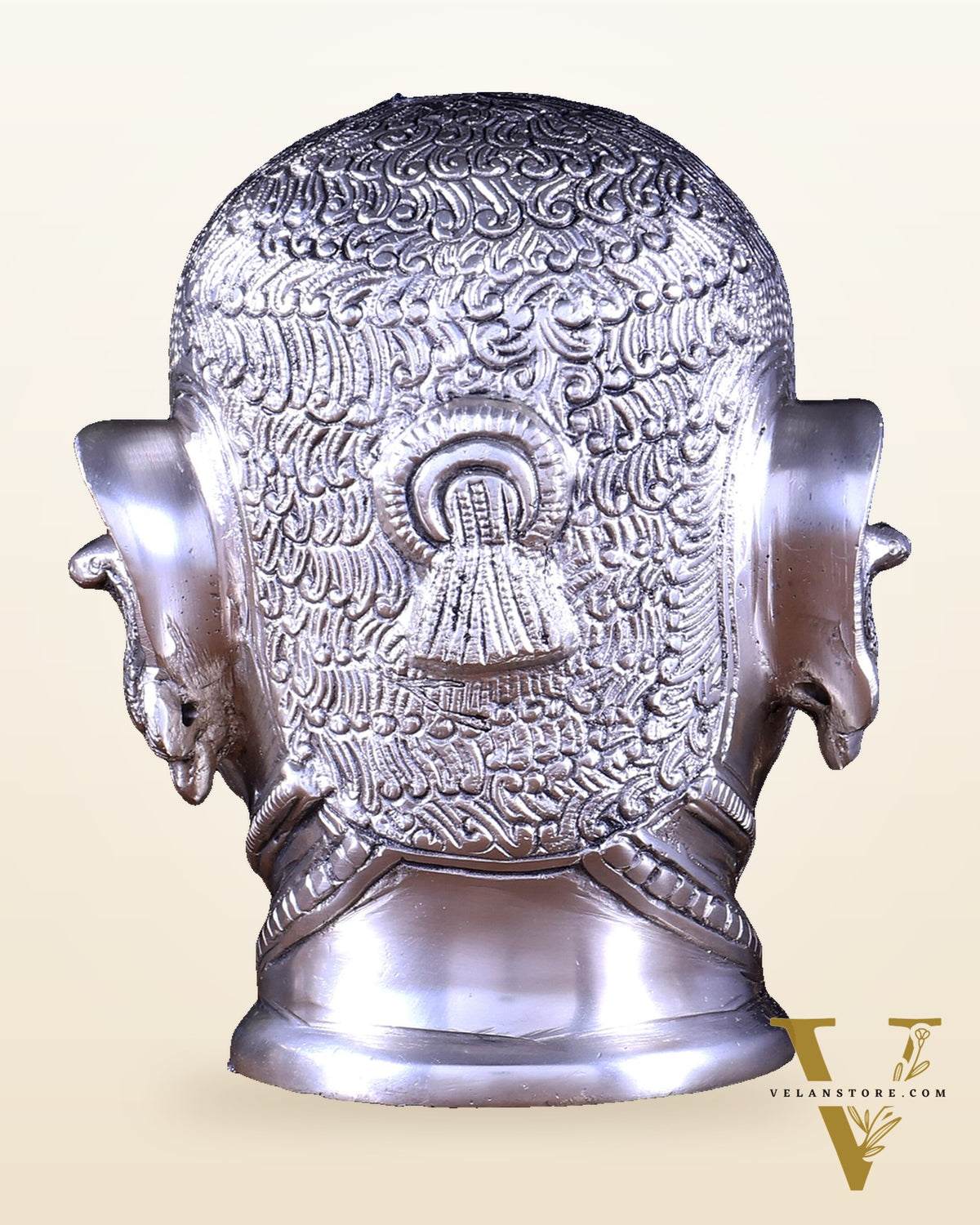 Pure Brass Lord Shiva Mukhlingam Face idol - Silver plated 6"