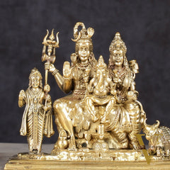 Pure Brass Lord Shiva Parivar Idol - 4"