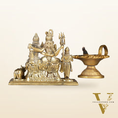 Pure Brass Lord Shiva Parivar Idol - 4"