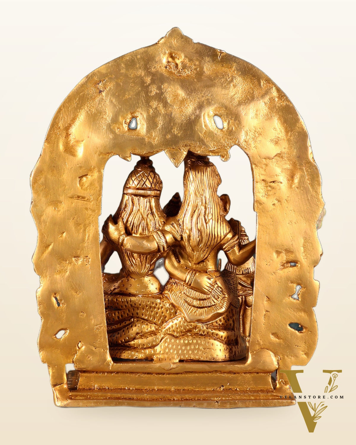 Pure Brass Lord Shiva Parivar with Arch 9"