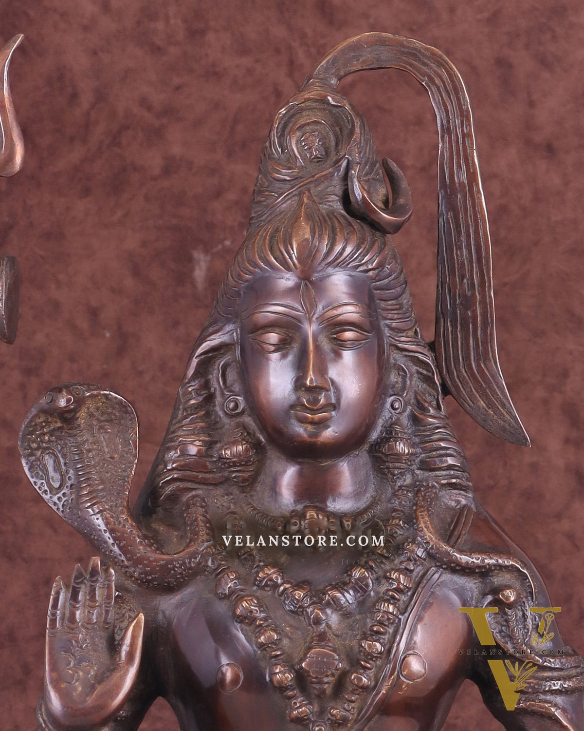 Pure Brass Lord Shiva Statue - 18" brown tone