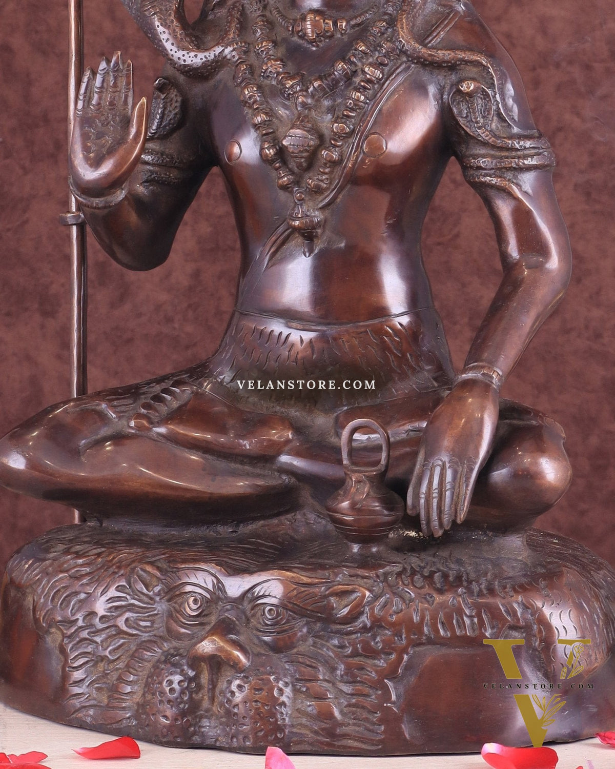 Pure Brass Lord Shiva Statue - 18" brown tone