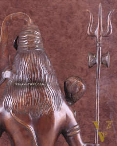 Pure Brass Lord Shiva Statue - 18" brown tone