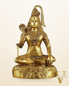 Pure Brass Lord Shiva Statue - 18"