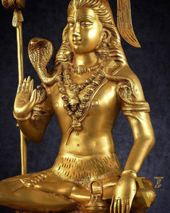 Pure Brass Lord Shiva Statue - 18"