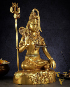 Pure Brass Lord Shiva Statue - 18"